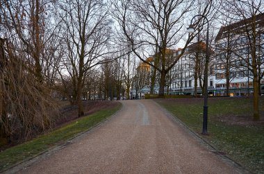 Almanya. Bremen. Bremen Almanya sokaklarında evler. 14 Şubat 2018