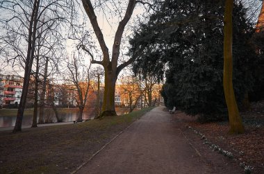 Almanya. Bremen. Vallanlagen Park, Bremen. 14 Şubat 2018