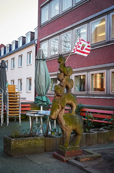 Deutschland Bremen Skulptur Bremener Stadtmusikanten Bremen Februar 2018 — Stockfoto