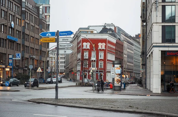 Niemcy Hamburg Kamienice Ulicy Hamburga Lutego 2018 — Zdjęcie stockowe