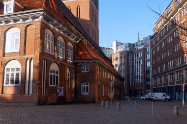 Almanya. Hamburg Moenckebergstrasse alışveriş caddesi hamburg St Jacob Kilisesi. Şubat 13, 2018