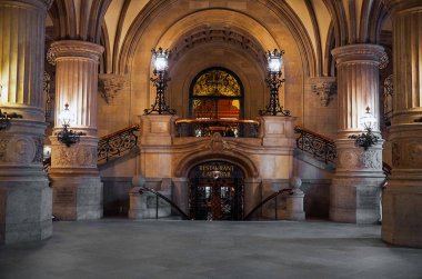 Almanya. Hamburg merkezinde Hamburg Belediye Binası. 13 Şubat 2018