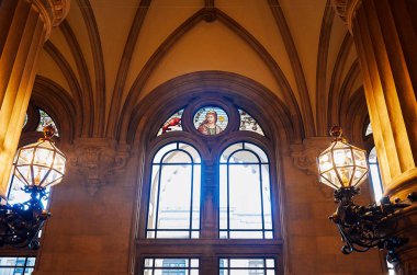 Almanya. Hamburg merkezinde Hamburg Belediye Binası. 13 Şubat 2018