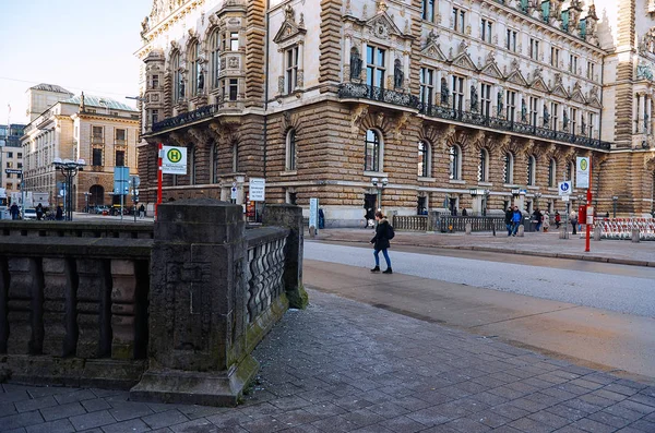汉堡市政厅在汉堡的中心 2018年2月13日 — 图库照片