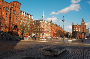 Almanya. Hamburg Hamburg'ın Cityscape. 13 Şubat 2018