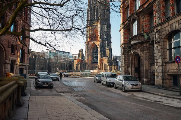 汉堡的圣尼古拉斯教堂 2018年2月13日 — 图库照片