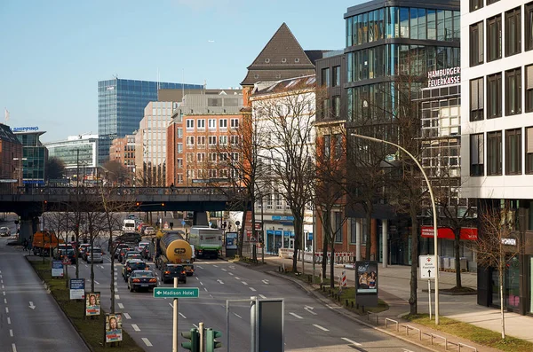 Niemcy Hamburg Gród Centralnej Części Hamburga Lutego 2018 — Zdjęcie stockowe