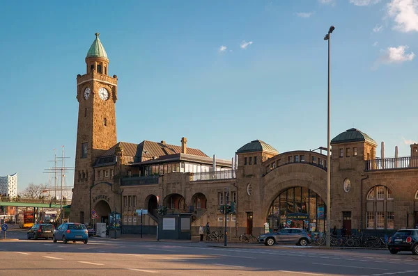 Niemcy Hamburg Port Hamburgu Rzeki Łaby Lutego 2018 — Zdjęcie stockowe