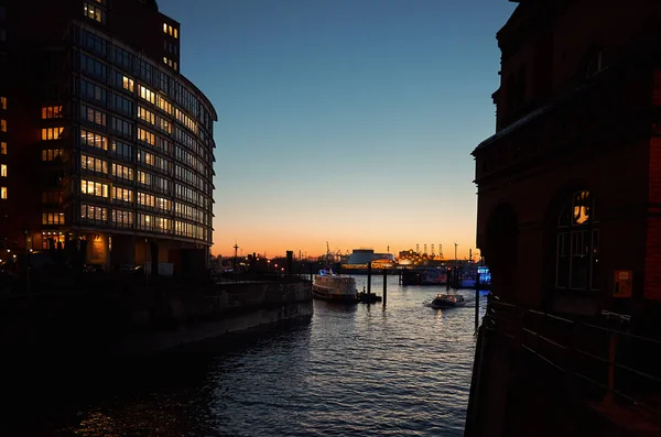 Almanya Hamburg Hamburg Cityscape Şubat 2018 — Stok fotoğraf