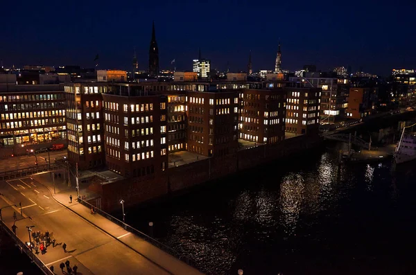 Alemania Hamburgo Una Ciudad Granero Con Casas Ladrillo Hamburgo Febrero — Foto de Stock