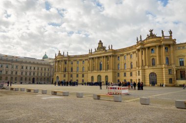 Almanya. Berlin. Sokak Unter den Linden Berlin'de evler. 16 Şubat 2018