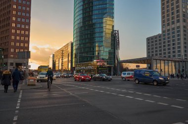 Almanya. Berlin. Cityscape Berlin. Evler ve sokaklar. 16 Şubat 2018