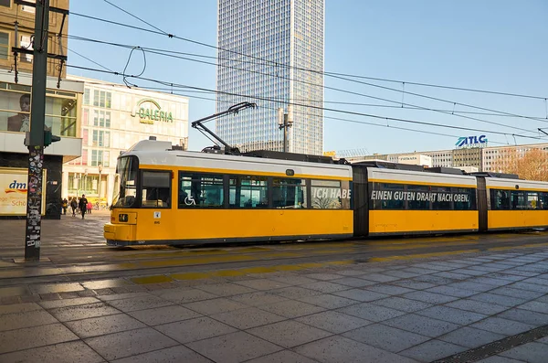 Germany Berlin Tram Alexanderplatz Square Berlin February 2018 — Stock Photo, Image