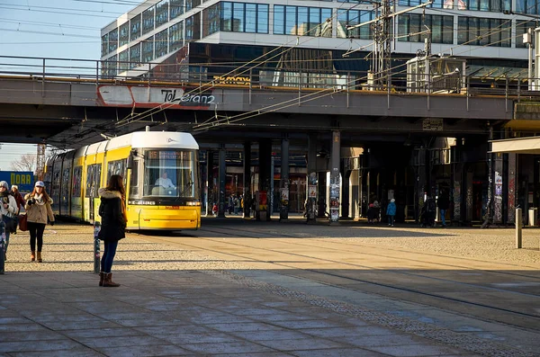 Alemania Berlín Tranvía Plaza Alexanderplatz Berlín Febrero 2018 —  Fotos de Stock