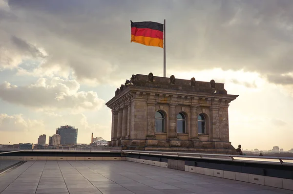 Německo Berlin Německá Vlajka Berlíně Února 2018 — Stock fotografie