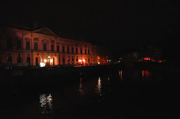 Duitsland Berlin Nacht Stadsgezicht Van Berlijn Februari 2018 — Stockfoto