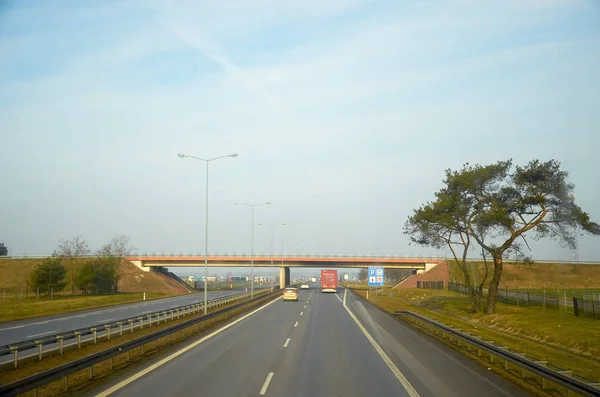 Polônia Wroclaw Road Entre Cidades Polônia Fevereiro 2018 — Fotografia de Stock