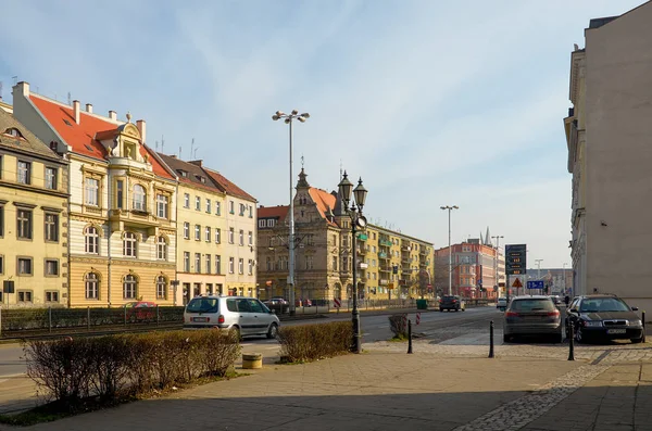 Polônia Wroclaw Casas Ruas Cidade Wroclaw Paisagem Urbana Fevereiro 2018 — Fotografia de Stock