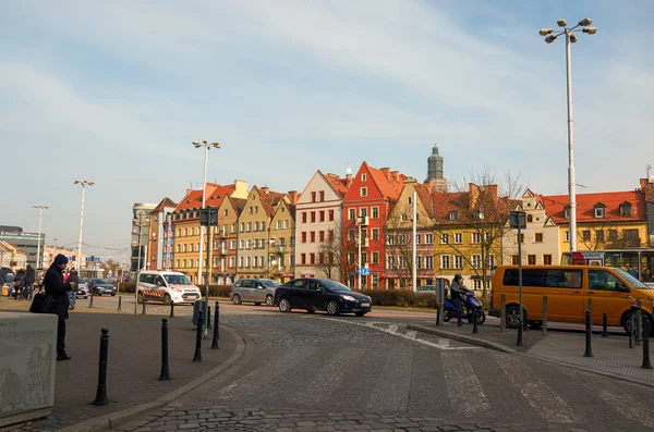 Lengyelország Wroclaw Házak Város Utcáin Wroclaw Városkép Február 2018 — Stock Fotó