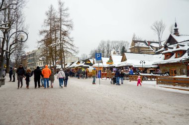Polonya. Zakopane. Zakopane 'de kayak beldesi. 22 Şubat 2018