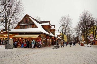 Polonya. Zakopane. Zakopane 'de kayak beldesi. 22 Şubat 2018