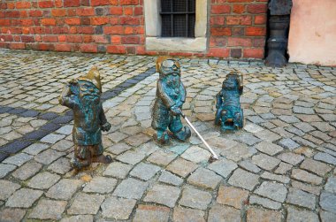 Polonya. Wroclaw. Wroclaw GNOME bronz heykelcik. 20 Şubat 2018