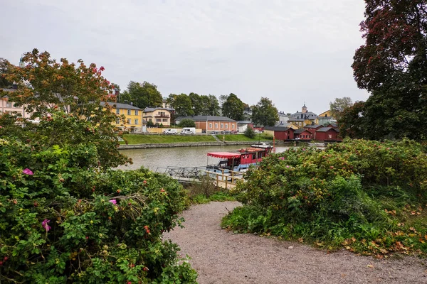 Финляндия Porvoo Дома Улицы Порвоо Город Осенний Пейзаж Сентябрь 2018 — стоковое фото