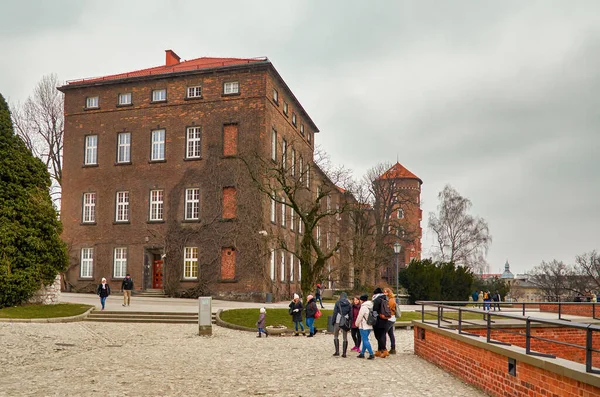 Pologne Cracovie Maisons Rue Ville Cracovie Paysage Urbain Février 2018 — Photo