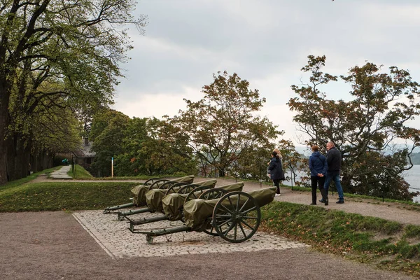 Norwegen Oslo Alte Kanonen Auf Dem Gelände Der Akershus Festung — Stockfoto