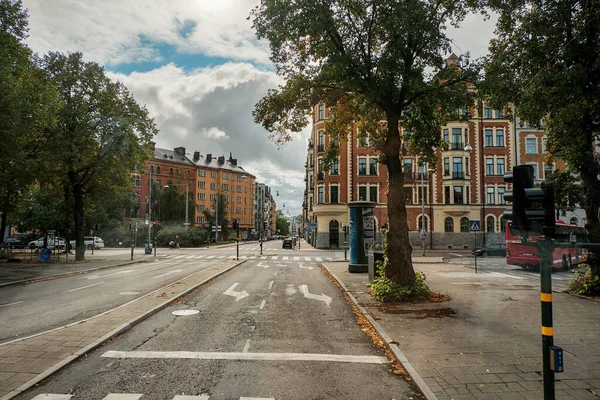 Швеція Стокгольм Будинки Вулиці Стокгольма Осінній Пейзаж Вересня 2018 — стокове фото