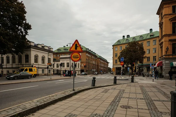 スウェーデンだ ストックホルム ストックホルムの家や通り 秋の街並み 2018年9月17日 — ストック写真
