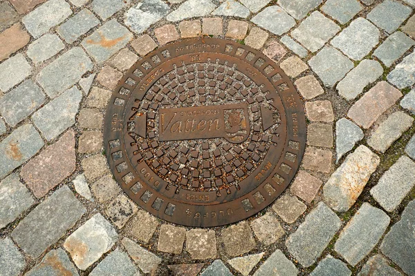 Sverige Stockholm Manhole Stockholm September 2018 — Stockfoto