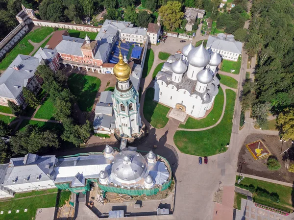 View of the city from the drone — Stock Photo, Image