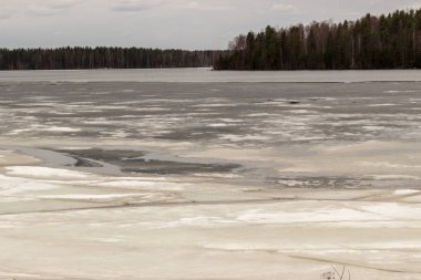 Göl buz kütleleri ile