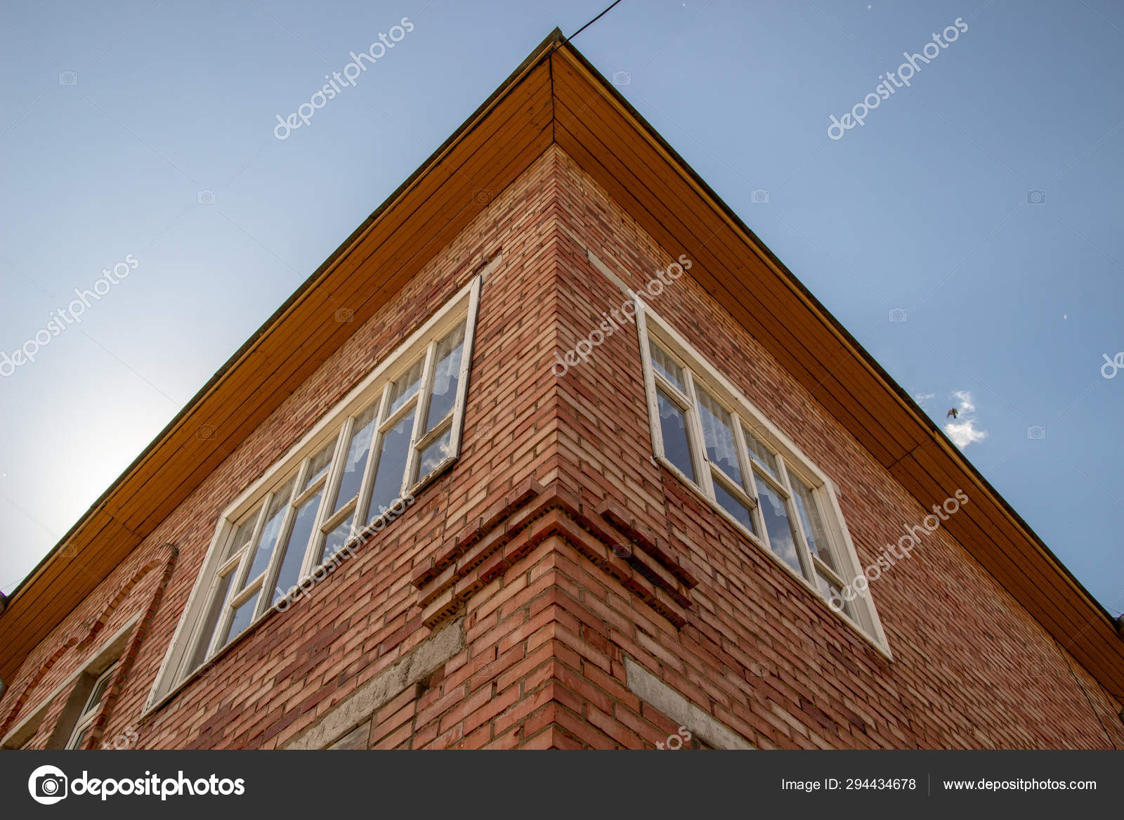 Textura De Ladrillo Rojo De La Esquina De La Casa Pared De