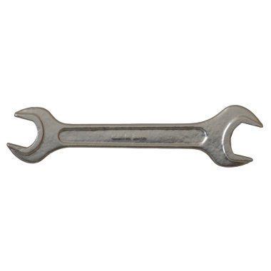Gümüş rengi çift yönlü metal anahtar beyaz arka planda izole edilmiş. Yüksek çözünürlükte mükemmel kalitede 3D görüntüleme