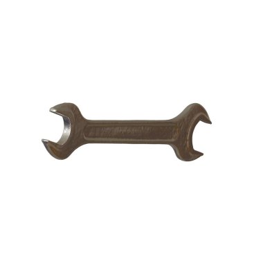 Gümüş rengi çift yönlü metal anahtar beyaz arka planda izole edilmiş. Yüksek çözünürlükte mükemmel kalitede 3D görüntüleme