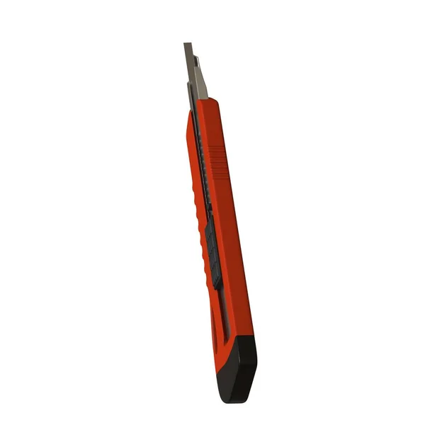 Coltello di carta rosso isolato su sfondo bianco. Rendering 3D di ottima qualità in alta risoluzione. Può essere ingrandito e utilizzato come sfondo o texture . — Foto Stock