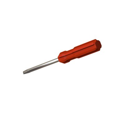 Beyaz arka planda kırmızı kalemli tornavida, izole et. Yüksek çözünürlüklü 3D tasarım. Büyütülebilir ve arka plan ya da doku olarak kullanılabilir..