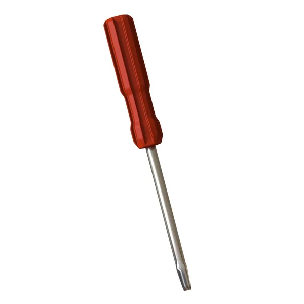 Screwdriver Red Pen White Background Isolate Rendering Excellent Quality High — Stock Photo, Image