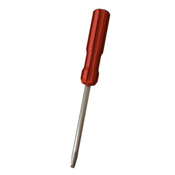 Screwdriver Red Pen White Background Isolate Rendering Excellent Quality High — Stock Photo, Image