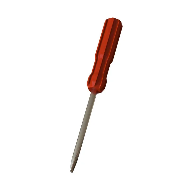 Screwdriver Red Pen White Background Isolate Rendering Excellent Quality High — Stock Photo, Image