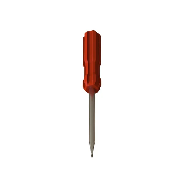 Викрутка Червоною Ручкою Білому Тлі Ізольована Візуалізація Відмінної Якості Високій — стокове фото