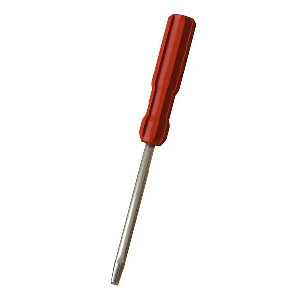 Screwdriver Red Pen White Background Isolate Rendering Excellent Quality High — Stock Photo, Image