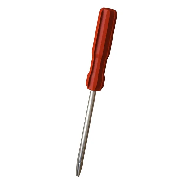 Screwdriver Red Pen White Background Isolate Rendering Excellent Quality High — Stock Photo, Image