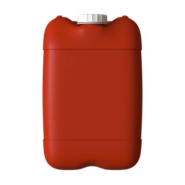 Beyaz zemin üzerinde motor yağı ya da kayganlaştırıcı bulunan kırmızı teneke kutu. Yüksek çözünürlüklü 3D tasarım. Büyütülebilir ve arka plan ya da doku olarak kullanılabilir..