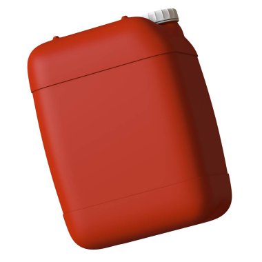 Beyaz zemin üzerinde motor yağı ya da kayganlaştırıcı bulunan kırmızı teneke kutu. Yüksek çözünürlüklü 3D tasarım. Büyütülebilir ve arka plan ya da doku olarak kullanılabilir..