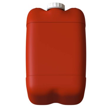 Beyaz zemin üzerinde motor yağı ya da kayganlaştırıcı bulunan kırmızı teneke kutu. Yüksek çözünürlüklü 3D tasarım. Büyütülebilir ve arka plan ya da doku olarak kullanılabilir..