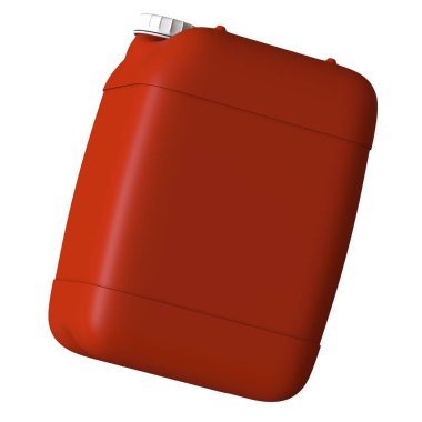 Beyaz zemin üzerinde motor yağı ya da kayganlaştırıcı bulunan kırmızı teneke kutu. Yüksek çözünürlüklü 3D tasarım. Büyütülebilir ve arka plan ya da doku olarak kullanılabilir..