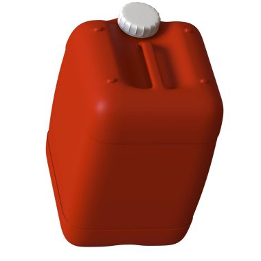 Beyaz zemin üzerinde motor yağı ya da kayganlaştırıcı bulunan kırmızı teneke kutu. Yüksek çözünürlüklü 3D tasarım. Büyütülebilir ve arka plan ya da doku olarak kullanılabilir..